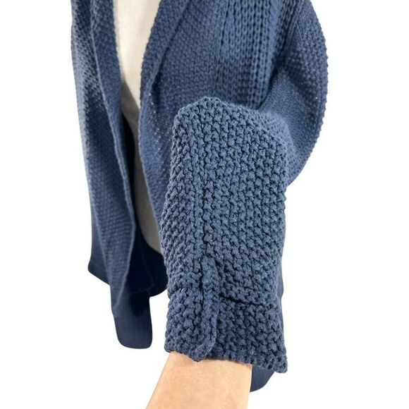 Lilith Cotton Open Front Cardigan Sweater Medium/Large Blue Knit Women’s - Picture 5 of 12